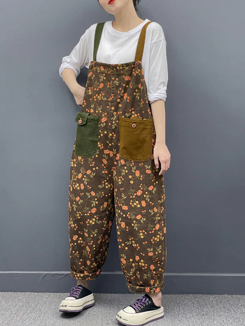 Women'S Various Styles Printed Large Size Dungarees
