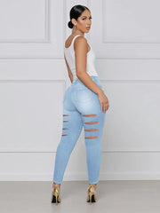 Ripped High Waist Skinny Jeans