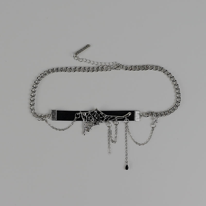 Punk Spider Web Choker