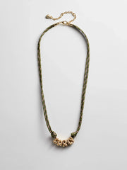 Bubble Letter Custom Paracord Necklace - Dark Green