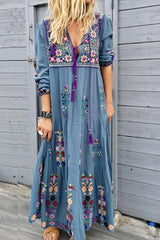 Fashion Print V Neck Straight Dresses(4 Colors)