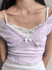 Patchwork Lace Crop Top