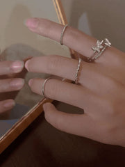 4Pcs Butterfly Decor Simple Ring