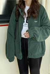 Letter Print Zip-Up Jacket