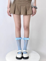 Pastel Core Knot Bow Lace Socks