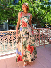 Summer Slim Fit Print Maxi Dress