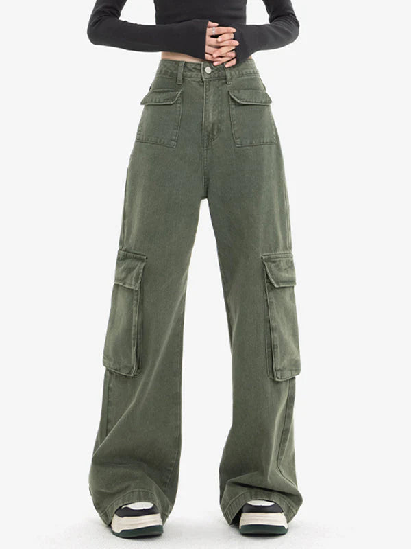 Vintage 90S Green Cargo Jeans