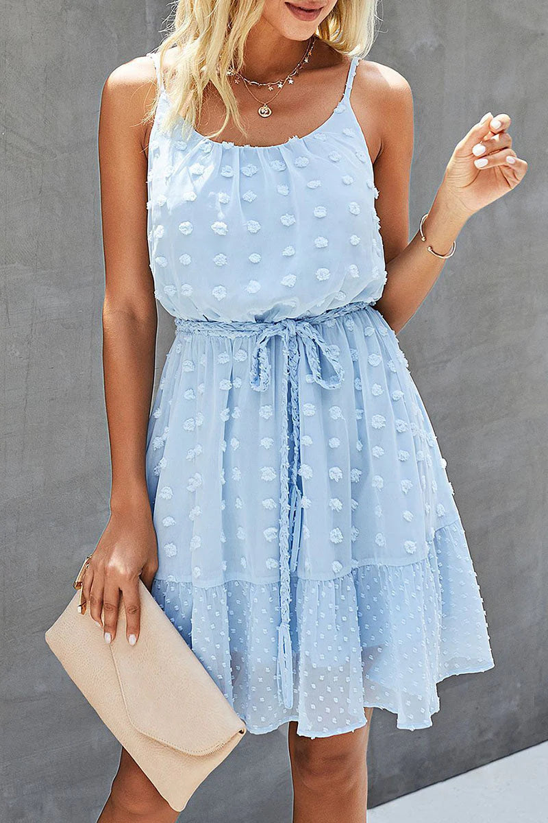 Fashion Sweet Solid Patchwork Spaghetti Strap Princess Dresses