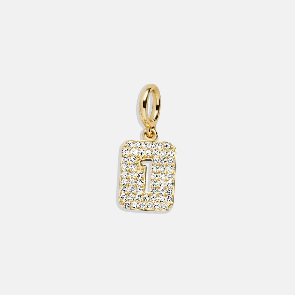 Block Pavé Number Cluster Charm - 1