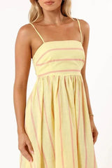Spaghetti Strap Style Striped Maxi Dress