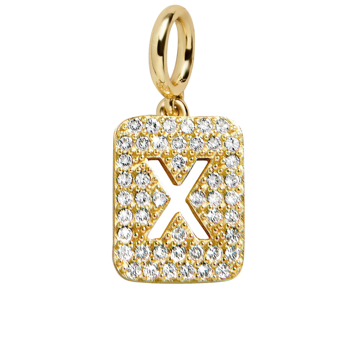Block Pavé Initial Cluster Charm - X