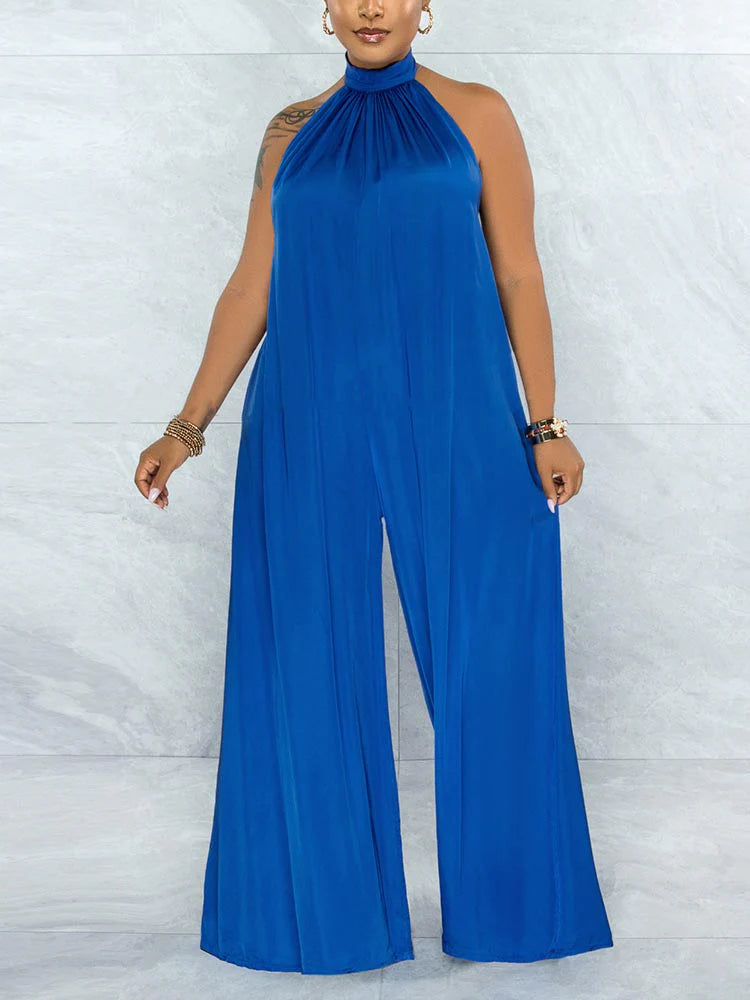 Satin Halter Jumpsuit