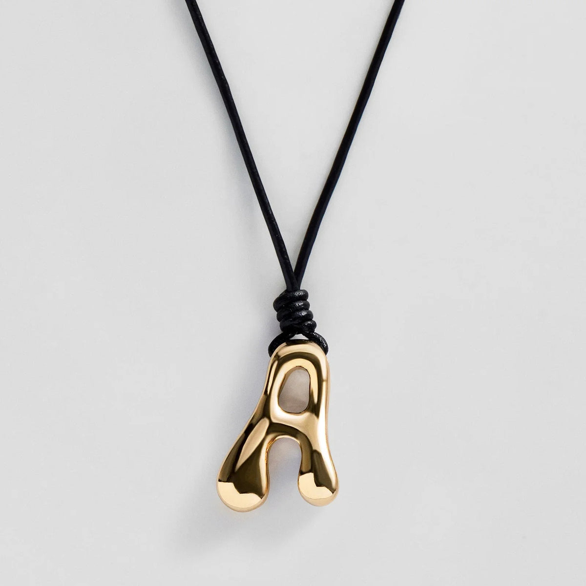 Cord Initial Necklace - Gold