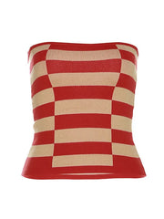 Stripe Knitted Bandeau Top