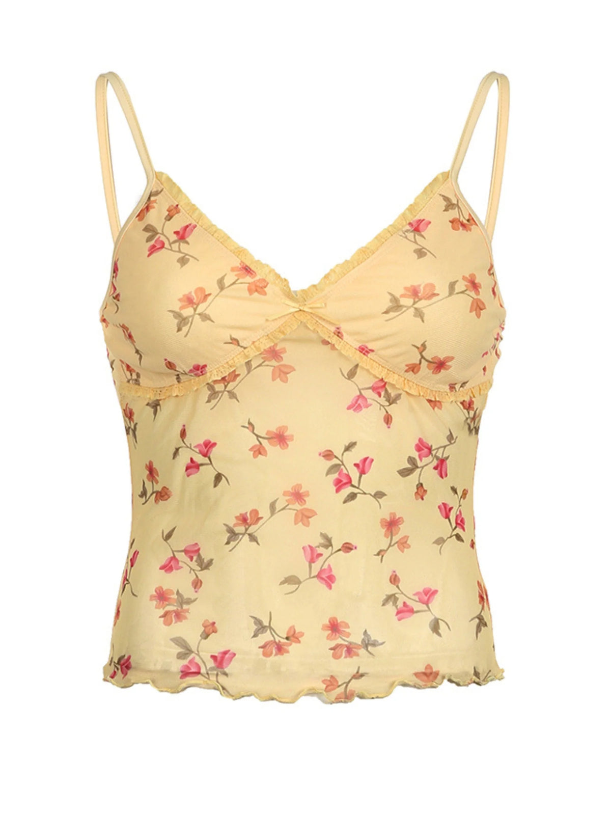Pydshop Cara Floral Print Mesh Tank Top