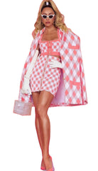 Geometric Pattern Skirt Suit
