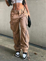 Vintage Multi Pocket Patched Cargo Jeans