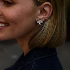 Crystal Creepers Spider Earrings - Spider