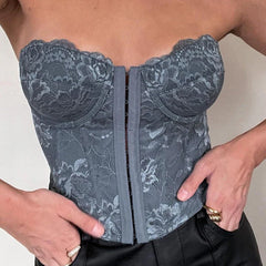 Pydshop Off Shoulder White Lace Party Corset Tops Summer 2024 Black Spaghetti Strap Backless Sexy Camis Women Crop Top Y2K
