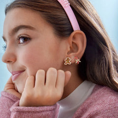 Candy Cane Lane Kids' Earring Set - Brown