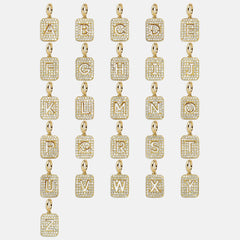 Block Pavé Initial Cluster Charm - U