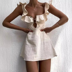Sleeveless Summer Ruffle Mini Dress