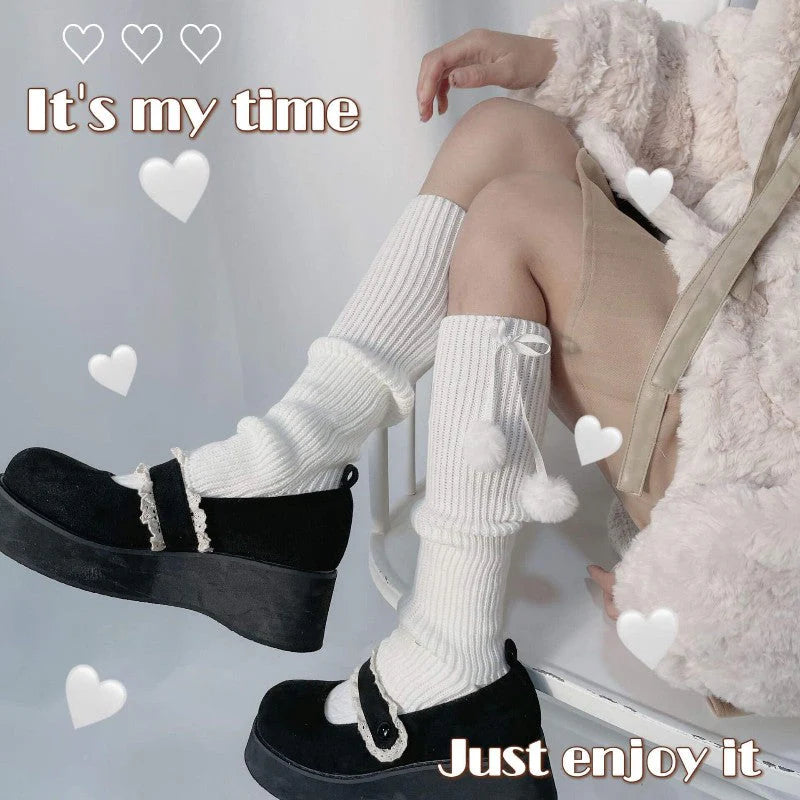 Kawaii Pompon Leg Warmer
