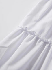 Solid Color Tiered Midi Skirt