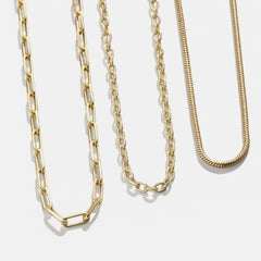 Cluster Charm Necklace Chain - Gold Paperclip Chain
