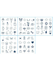 5Sheets Mixed Cute Pattern Tattoo Sticker