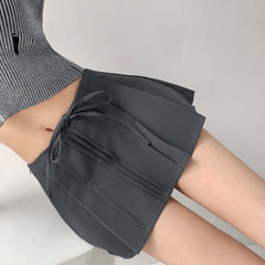Knotbow Pleated Mini Skirt