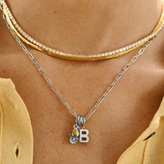 Classic Silver Initial Cluster Charm - B