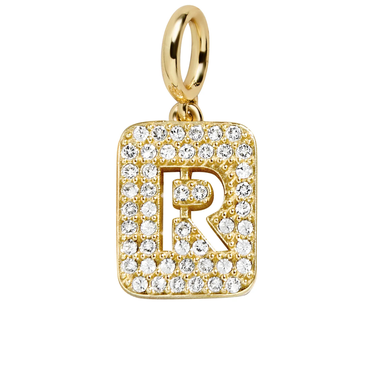 Block Pavé Initial Cluster Charm - R