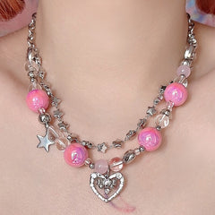 Pink Candy Heart Necklace