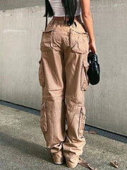 Vintage Multi Pocket Patched Cargo Jeans