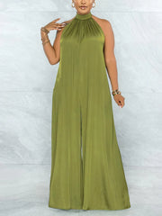 Satin Halter Jumpsuit