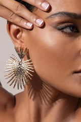 Gold Starburst Drop Earrings