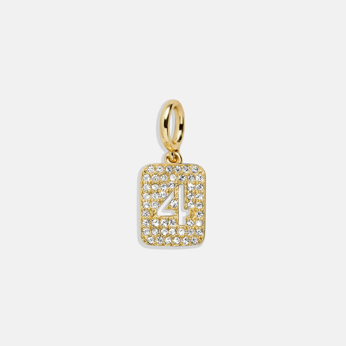 Block Pavé Number Cluster Charm - 4