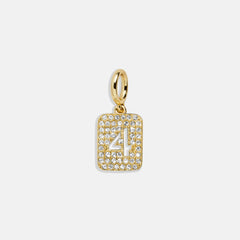 Block Pavé Number Cluster Charm - 4