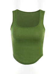 Curvy Hem Cropped Tank Top
