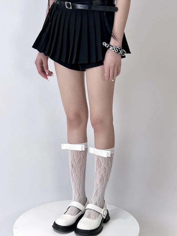 Pastel Core Knot Bow Lace Socks