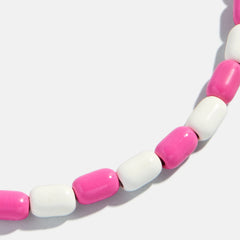 Brighten Up Enamel Beaded Bracelet - Berries 'N Cream