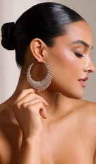 Gold Diamante Hoop Earrings