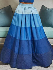 Colorblock Swing Maxi Skirt