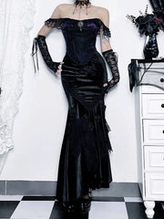 Gothic Floral Fishtail Skirt