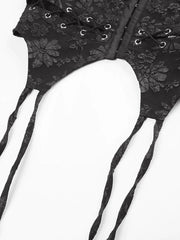 Floral Black Corset Top