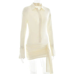 Ruched Bandage Shirt Dress