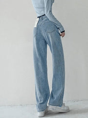 Seam Detail Washed Boyfriend Jeans