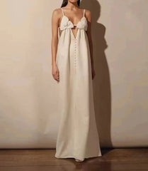 Summer Maxi Dress Backless Design