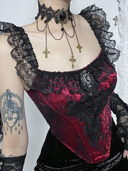 Gothic Floral Fishtail Skirt
